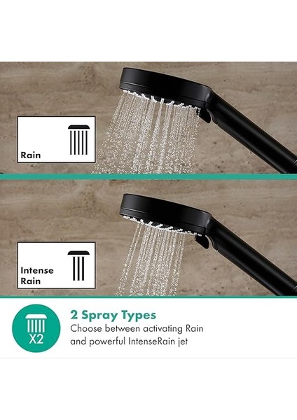 Vernis Blend 26270670 El Duşu, 2 Püskürtme Türü, Yuvarlak Duş Başlığı (100 Mm), Kireç Önleyici Fonksiyonlu, Mat Siyah fırsatları