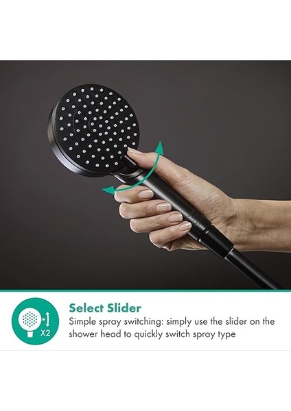 Vernis Blend 26270670 El Duşu, 2 Püskürtme Türü, Yuvarlak Duş Başlığı (100 Mm), Kireç Önleyici Fonksiyonlu, Mat Siyah indirimleri