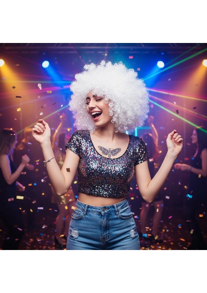 Animasyon Parti ve Palyaço Peruğu - Beyaz