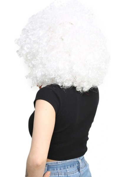 Animasyon Parti ve Palyaço Peruğu - Beyaz fırsatları