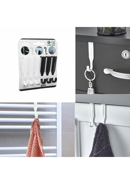 12 Adet Çok Amaçlı Askı Kapı Arkası Havlupan Çekmece Dolap Askısı