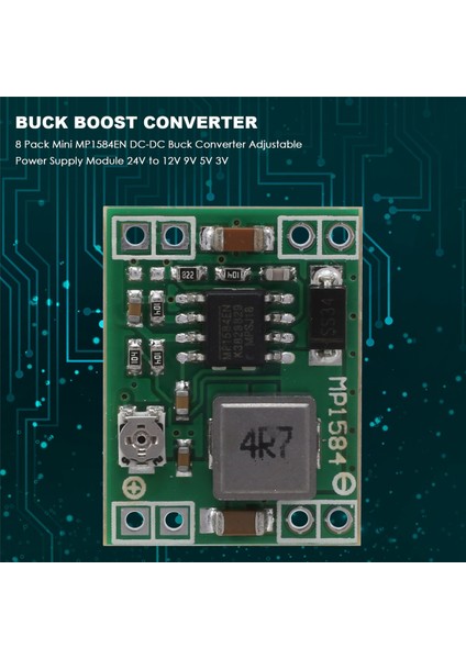 Talent 8 Paket Mini MP1584EN Dc-Dc Buck Dönüştürücü Ayarlanabilir Güç Kaynağı Modülü 24V - 12V 9V 5V 3V (Yurt Dışından) fırsatları