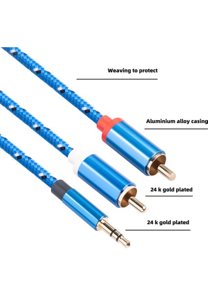 Rca Kablosu 3.5mm Jack Erkek 2 Rca Erkek Kulaklık Aux Ses Dağıtıcı Kablosu Kablosu Amplifikatör Telefon Kulaklık Için, 1.8 M (Yurt Dışından) modelleri