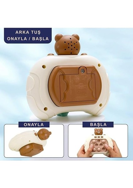 Konsol Sesli Işıklı Pop It Oyuncak Elektronik Popit Sevimli Ayıcık Oyun Konsolu PB129801 indirimleri