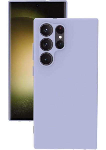 Galaxy S23 Ultra Ile Uyumlu Kılıf Kamera Korumalı Silikon Zore Biye Arka Kapak Lila