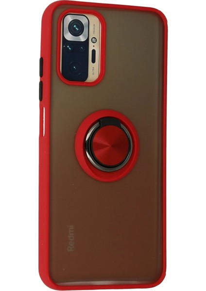 Lvsqvr Newface Xiaomi Redmi Note 10 Kılıf Montreal Yüzüklü Silikon Kapak - Kırmızı fiyatları