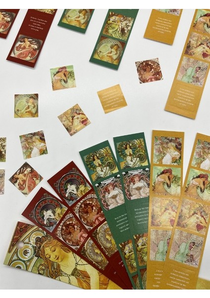 Mucha Art Gallery Tablo ve Mottolu 6 Yaprak 30 Adet Sticker Set/etiket/çıkartma/bullet Journal fiyatları