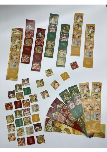 Mucha Art Gallery Tablo ve Mottolu 6 Yaprak 30 Adet Sticker Set/etiket/çıkartma/bullet Journal modelleri