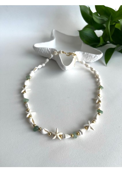 Doğal Taşlı Deniz Kabuklu Yıldızlı Summer Kolye fiyatları