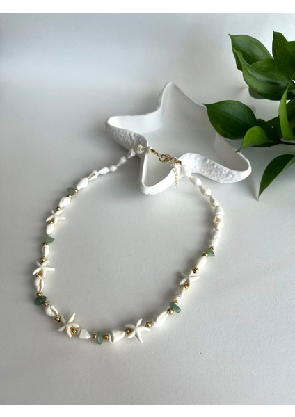 Doğal Taşlı Deniz Kabuklu Yıldızlı Summer Kolye fırsatları