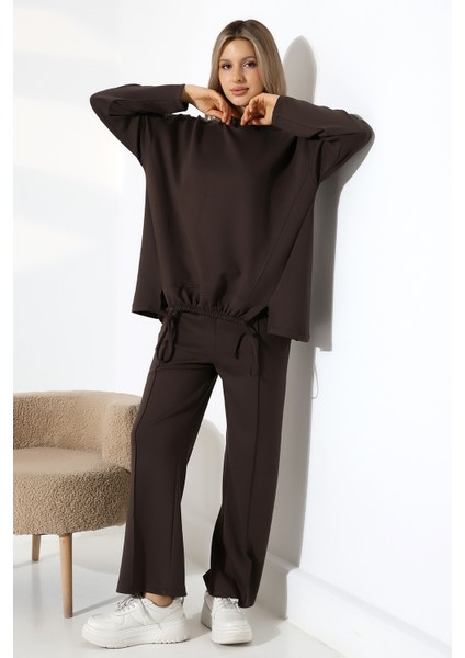 Tesettür Oyşo Modal Büzgülü Makkon Alt Üst Takım