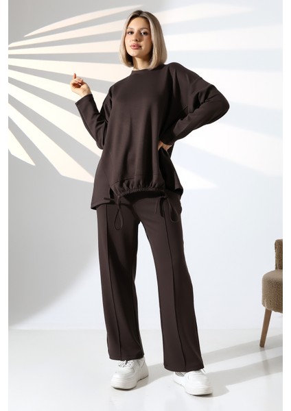 Tesettür Oyşo Modal Büzgülü Makkon Alt Üst Takım