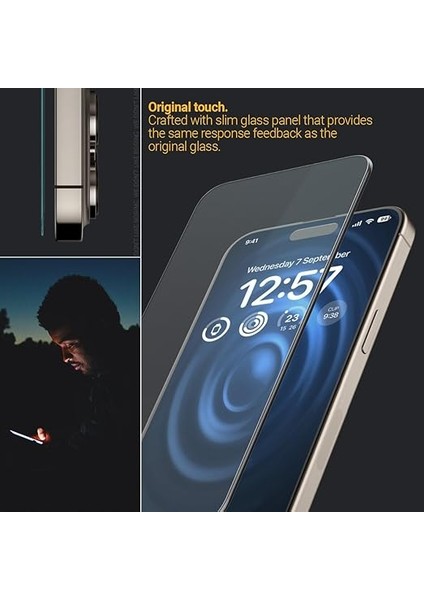 Caseology iPhone 15 Pro Max ile Uyumlu Cam Ekran Koruyucu Kolay Kurulum Snap Fit (2 Adet) - AGL06882 fırsatları
