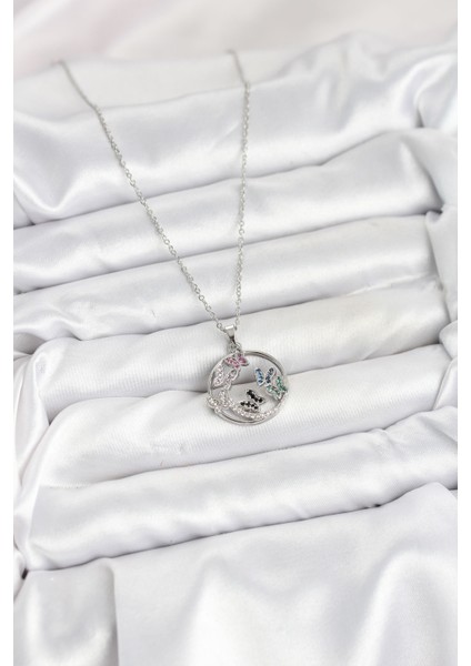 316L Çelik Zincir Gümüş Renk Zirkon Taşlı Li Kadın Ke fiyatları