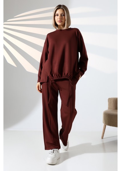 Tesettür Oyşo Modal Büzgülü Makkon Alt Üst Takım