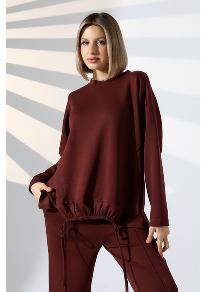 Tesettür Oyşo Modal Büzgülü Makkon Alt Üst Takım