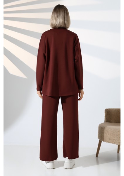 Tesettür Oyşo Modal Büzgülü Makkon Alt Üst Takım