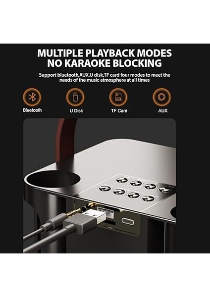 2 Kablosuz Mikrofonlu Karaoke Makinesi Bt Mikrofon ve Hoparlör Rgb Işık Efektli Ktv Seti El Mikrofonu Hafif Taşınabilir Karaoke Sistemi Doğum Günü Ev Partisi Dış Mekan Leri indirimleri