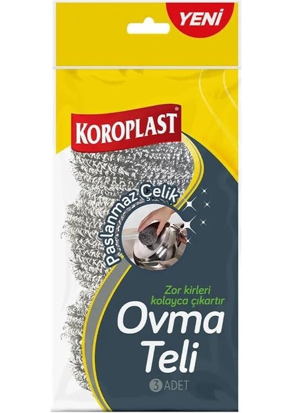 Koroplast-Ovma Teli Paslanmaz Çelik 3 Lü x 12 Adet
