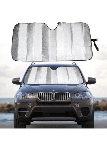 Oto Ön Cam Katlanabilir Güneşlik Araç Torpido Koruyucu Perde (Büyük Jumbo Boy 150 * 70CM)