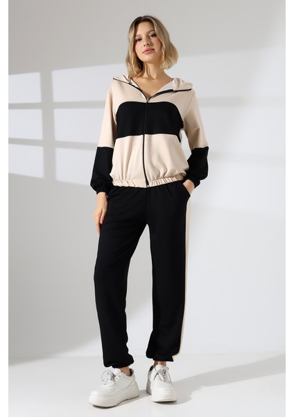 Kadın Kapüşonlu Spor Ikili Takım Cebli Rahat