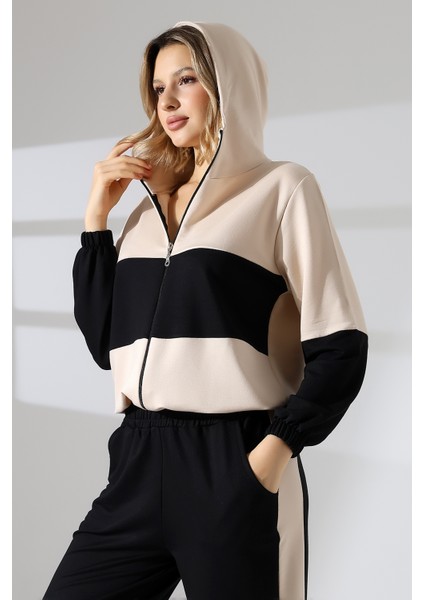 Kadın Kapüşonlu Spor Ikili Takım Cebli Rahat indirimleri