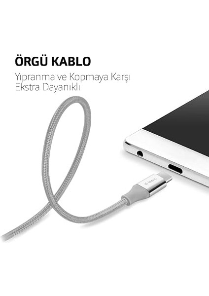Alumicable Type-C 120CM Şarj Kablosu - Mor (2DK18MR) fırsatları