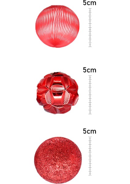 Yılbaşı Süs 24LÜ Set Kırmızı