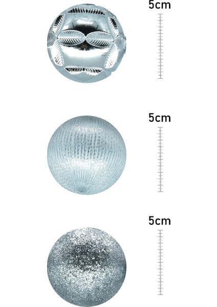 Yılbaşı Süs 24LÜ Set Gümüş