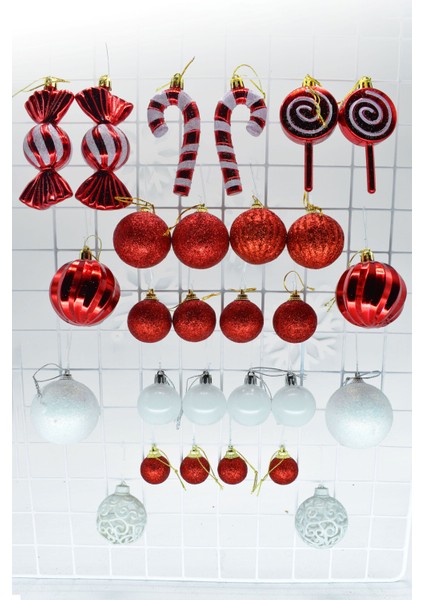 Xl Şeker Kamışlı Karışık Süs Seti Kırmızı fiyatları