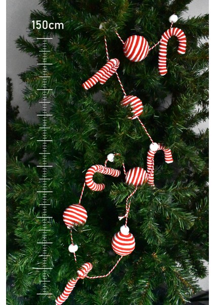 150 cm Şeker-Top Süs Kırmızı