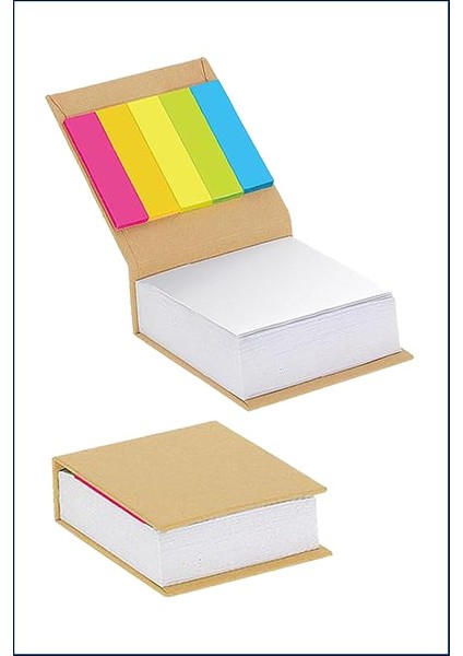 Geri Dönüşümlü Renkli Yapışkanlı Post-It Küp Notluk