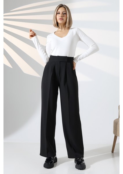 Kadın Palazzo Pantolon Beli Cırtlı