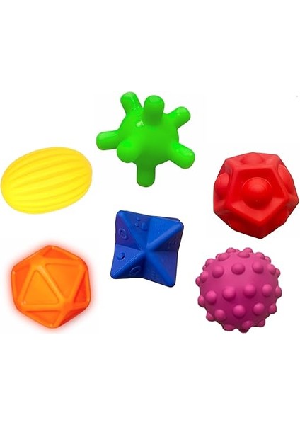 Duyusal Bebek Topları: 6'lı Set | Her Topta Farklı Doku ve Renkler | Duyusal ve Zihinsel Gelişim | Banyo Topları | Havuz Için Uygun | Dişlik ve Banyo Oyuncağı | Bebek Montessori Oyuncağı | fiyatları