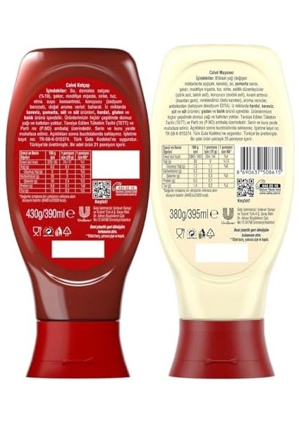Calve Ketçap Mayonez Orta Set 810 G