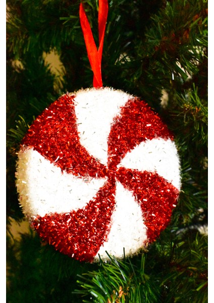 2li Parlak Şeker Kırmızı-Beyaz Süs fiyatları