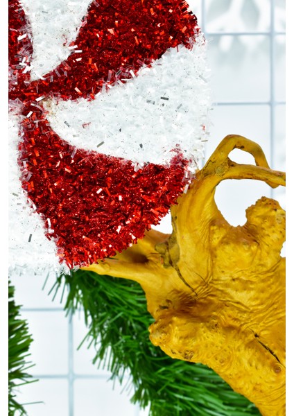 2li Parlak Şeker Kırmızı-Beyaz Süs modelleri