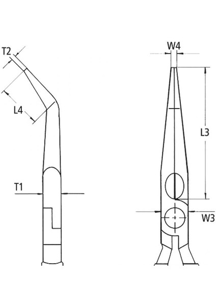 Iğne Burunlu, Keskin Uçlu (Leylek Gagalı ) Siyah Atramentize Edilmiş, Çok Bileşenli Saplı 200 mm 26 22 200 fiyatları