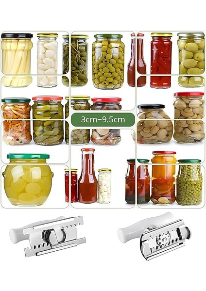 Pratik Kavanoz ve Şişe Kapak Açacağı - Yeşil – Paslanmaz Çelik, Ayarlanabilir, Ergonomik Tutma Saplı indirimleri