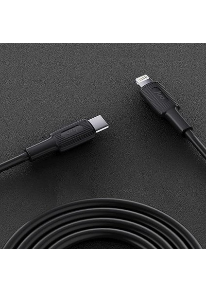 27W USB Type-C To Lightning iPhone iPad Silikon Hızlı Şarj ve Data Kablosu Siyah 1 Metre fırsatları