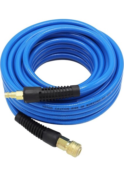 Basınçlı Hava Hortumu Pvc 10 M Uzunluğunda 10 mm Id x 14 mm Ad 300 Psı 1/4 Inç Almanya Hızlı Kavrama Bağlantıları ve Bükme Sınırlayıcıları