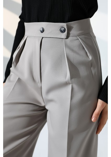 Kadın Palazzo Pantolon Düğmeli