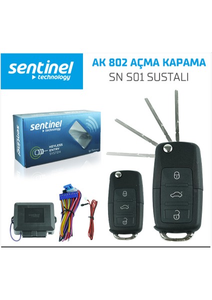 Oto Açma Kapama Sistemi Uzaktan Kumandalı Sustalı 12V Ak 802 SNS01