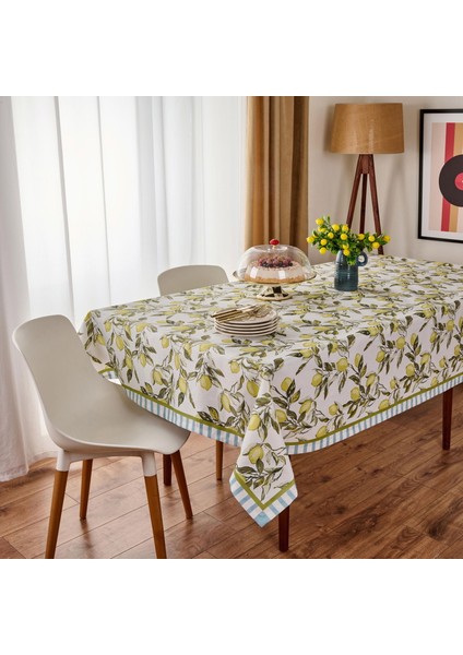 Soft Lime Cello Elvid Masa Örtüsü - Renkli - 140X220 cm