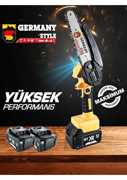 Germany Style 99890VFX Çift Akülü Dal Budama Makinesi Budama Makası Çapa Seti Şarjlı El Testeresi Bahçe Seti modelleri