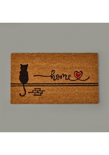 Home Duvardaki Kedi Kapı Önü Paspası - Bej - 35X60 cm fiyatları