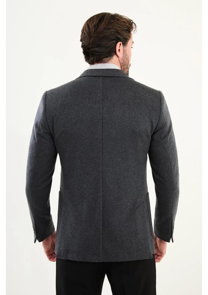Düz Slim Fit Torba Cepli Mendil Detaylı Yün Erkek Ceket 44316 fırsatları