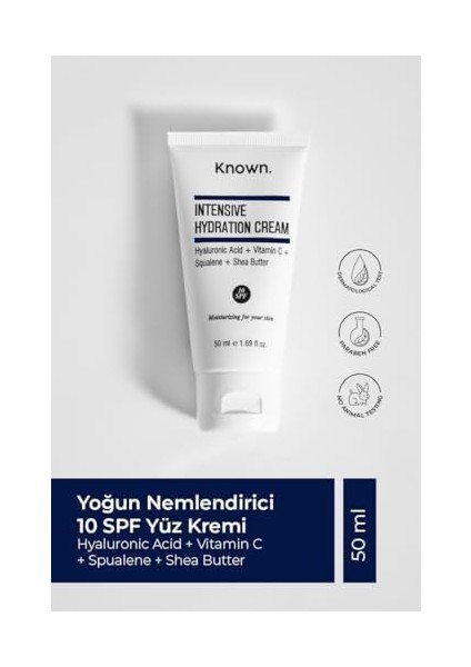 Known Yoğun Nemlendirici Yüz Kremi 10 Spf 50 ml fiyatları