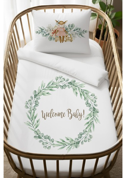 %100 Pamuk Anne Yanı 60X100 Beşik Nevresim Takımı