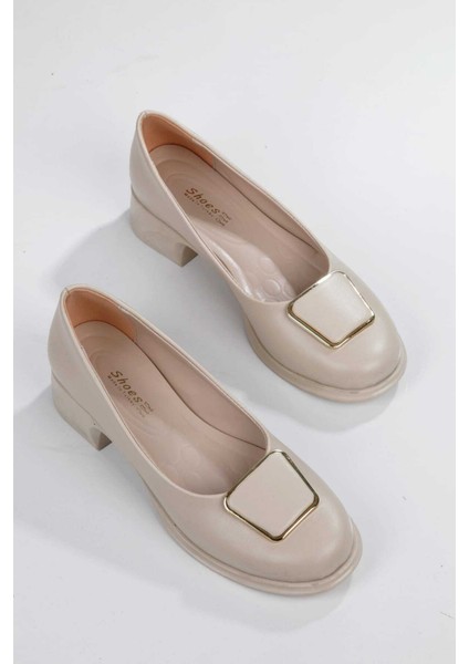 Kadın Topuklu Kare Tokalı Babet indirimleri